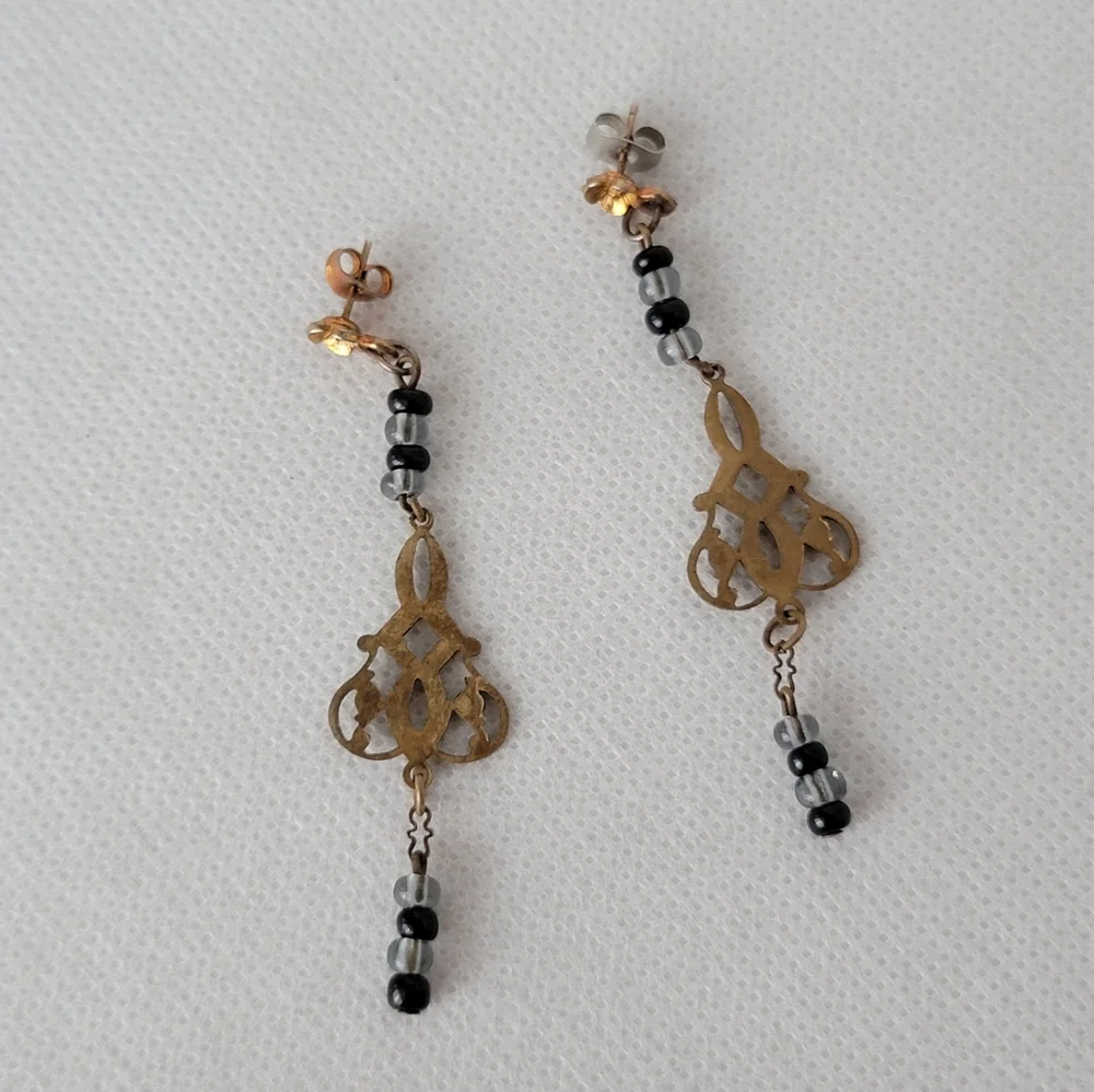 Beaded Drop Chandelier Earrings